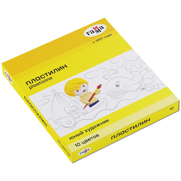пластилин 10цв. Юный художник со стеком 140гр 298644/Рел/20