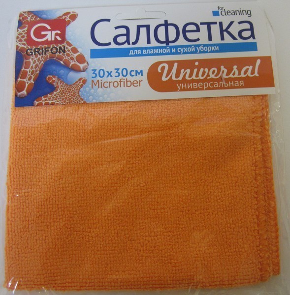 салфетки хоз Grifon микрофибра Универсальная 30*30 1шт/Оптер/36