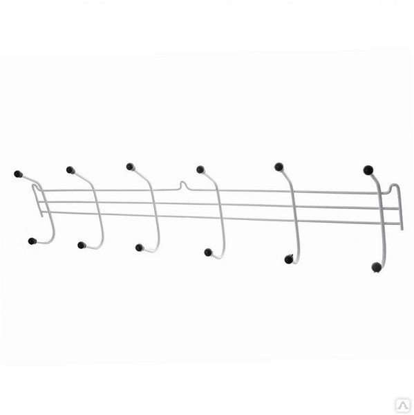 вешалка д/одежды настенная 6 крючков белая 06 (71*18*8см)/АМ/10