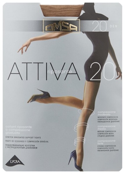 колготки жен. Omsa Attiva 20D 3 daino(телесный)/Omsa/10