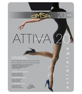 колготки жен. Omsa Attiva 20D 5 nero(черный)/Omsa/10