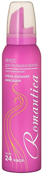 мусс д/волос Романтика 200мл оч/с/ф В-каротином (розовый)/Сибиар/24