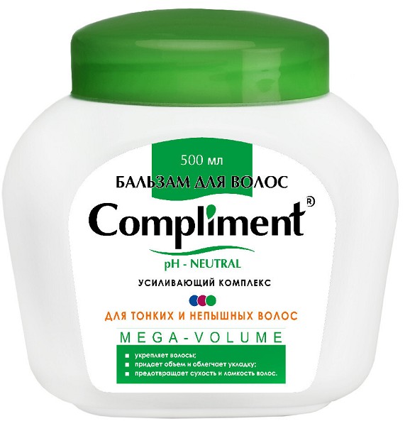 бальзам д/волос Compliment Mega-Volume 500мл д/тонких волос/Тим/12