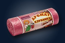 мешки для мусора 30л 30шт Домовой КЛУБНИКА рулон 9мкр/Н-ск/50