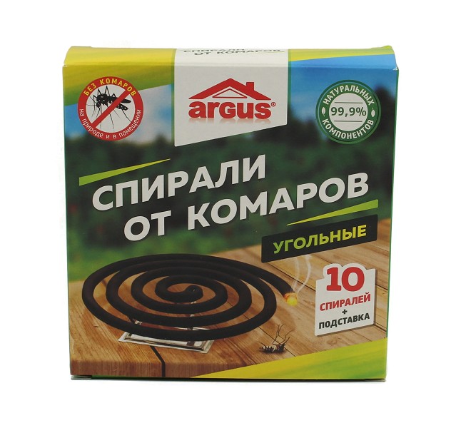 инс спираль Аргус от комаров малодымные 10шт/Ав/24