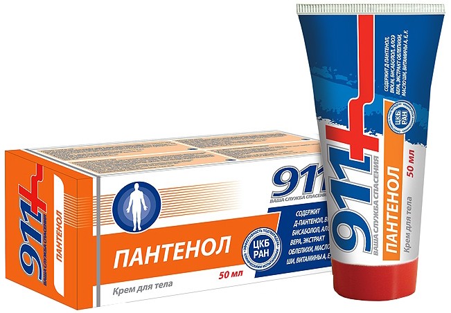 911 50мл Пантенол крем д/тела заживляющий от ожогов/ТТэк/27