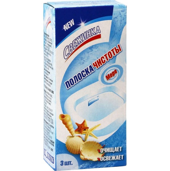 освежитель д/сантех Свежинка стикер(полоска) чистоты Море 3х10г/Свежинка/36