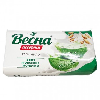 мыло туал. Весна 90г Алоэ и овсяное молочко /Сам/72x6